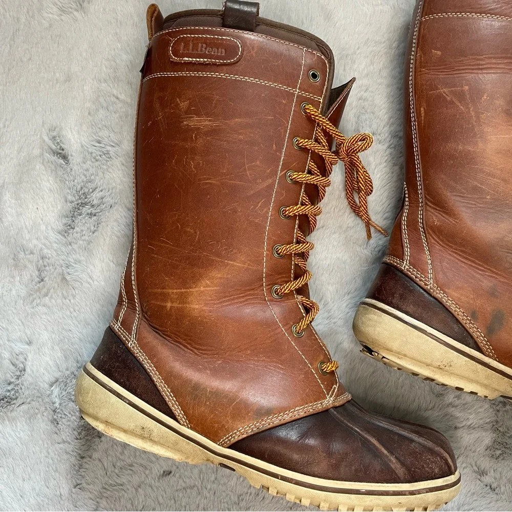 L.L. Bean Tall Insulated Leather Bean Boots Size 7 - Picture 7 of 14